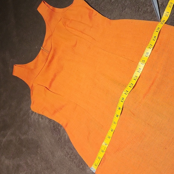 Vintage Linen-blend Farouche Lori Weidner Dress-Suit / Sz 8 / Orange, Rust-Brown - Picture 14 of 16